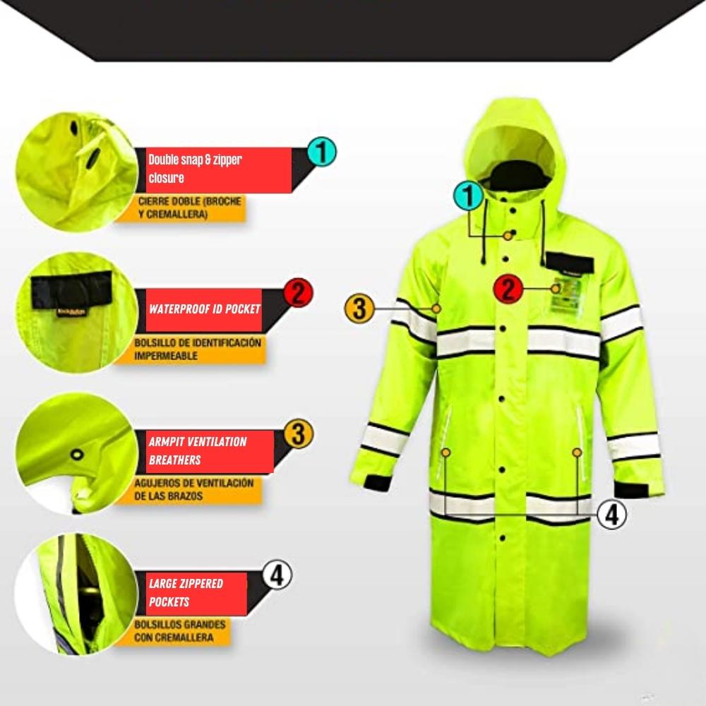 High Vis Rain Jacket (Small): image 3